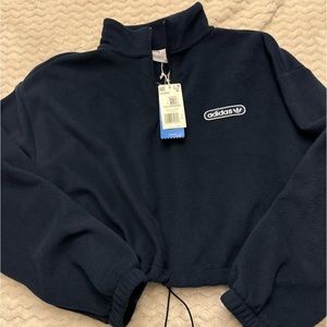 Adidas cropped fleece sweatshirt